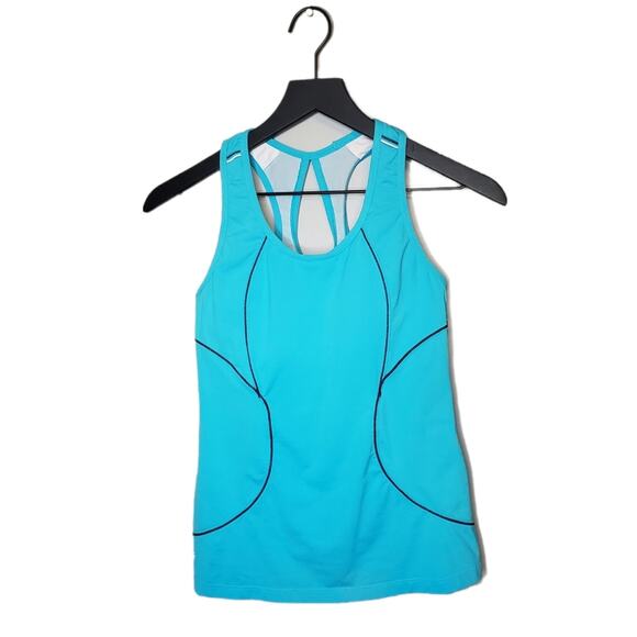Athleta Energy Tank Top Built In Bra Teal Women's Size Small - Picture 3 of 16